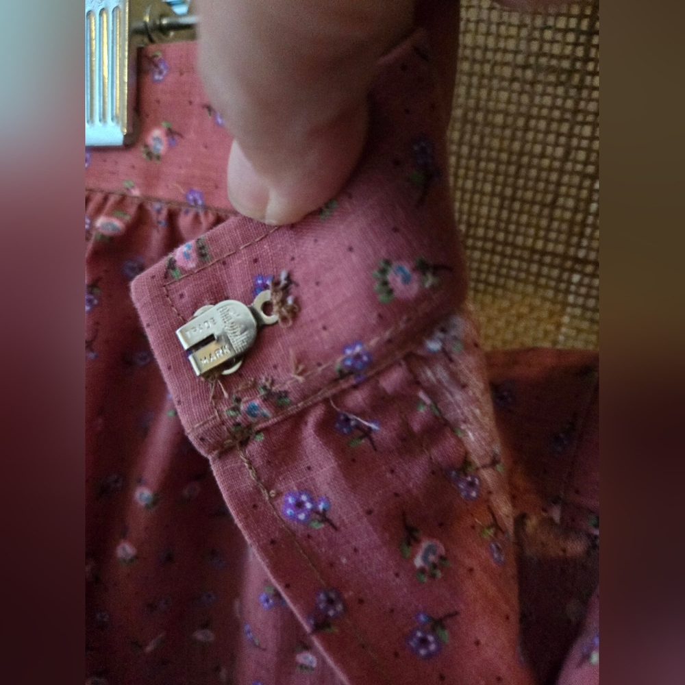 Women's Vintage Homemade Pink Tiered Prarie Skirt - Picture 10 of 11